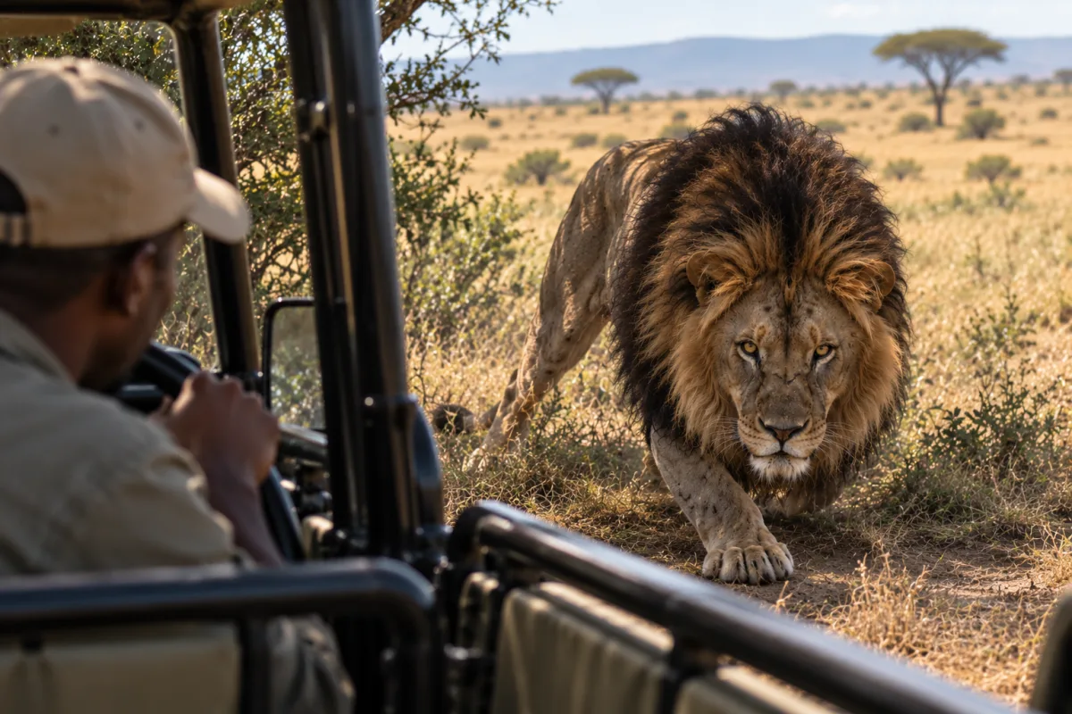 I turisti urlano mentre un leone insegue una jeep: la verità dietro l’attacco ha fatto rabbrividire tutti