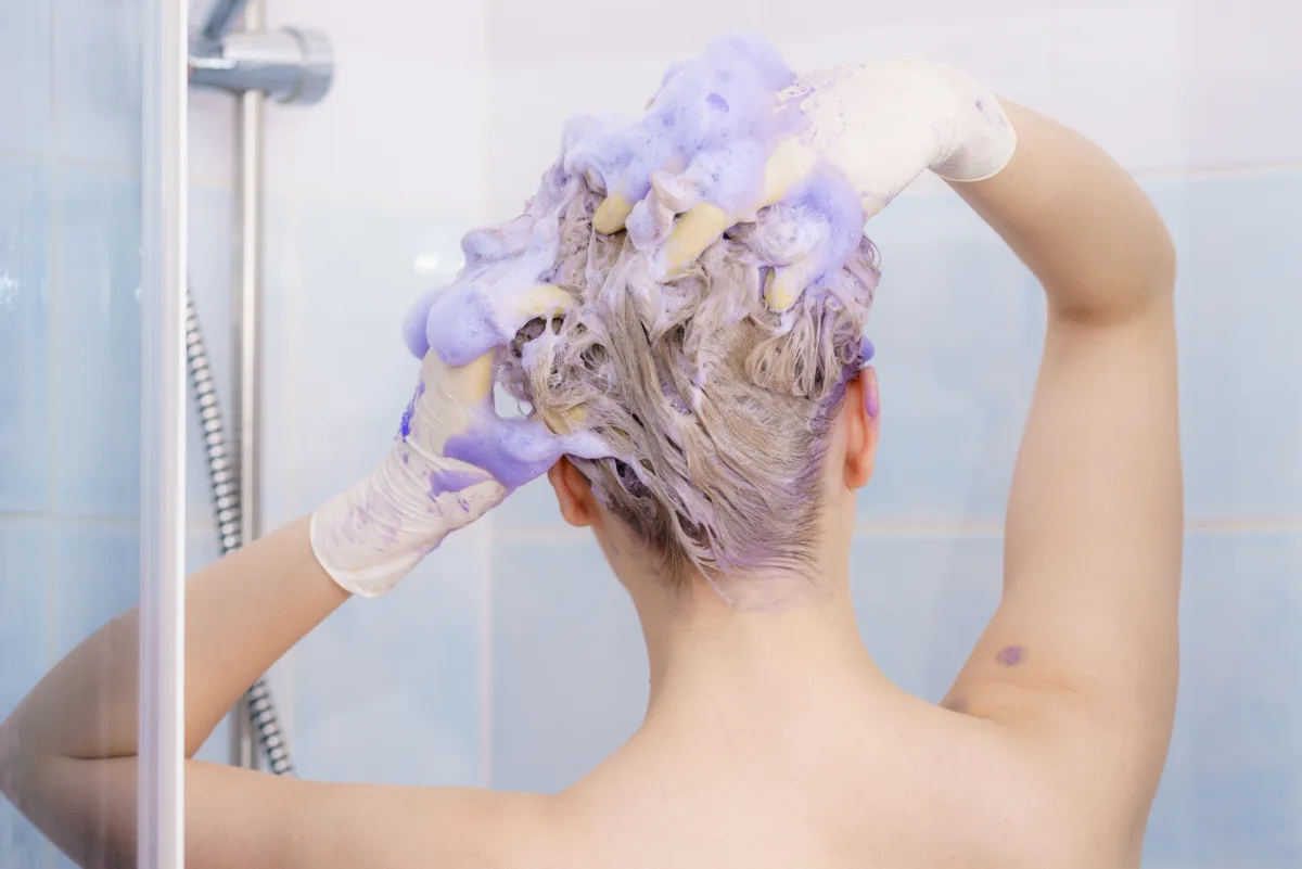 Grey hair turning lilac? Hairdressers keep purple shampoo to once or twice a week, and watch the clock
