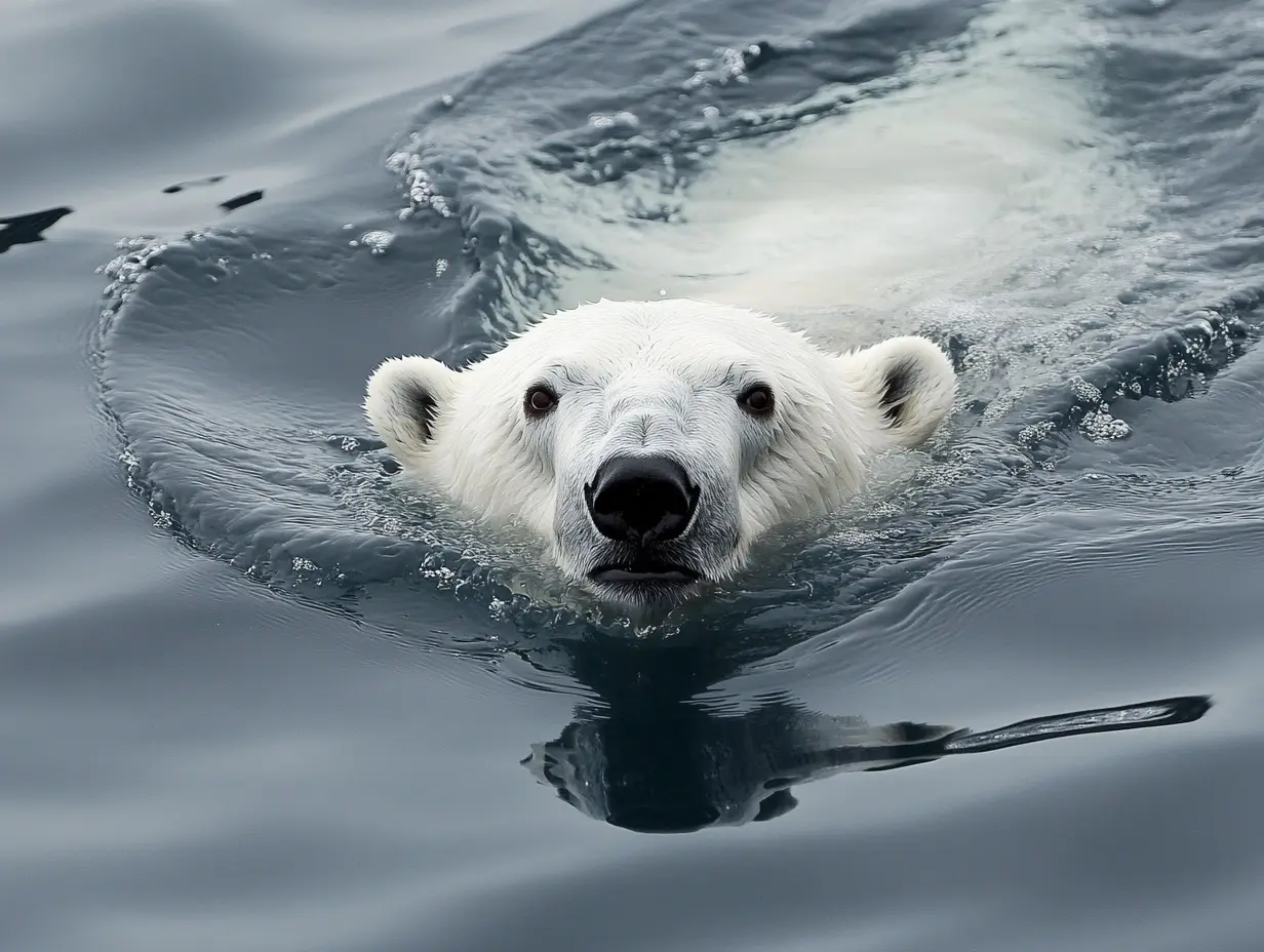 Un ours polaire tente d'attirer l'attention d'un navire de pêche. Lorsque l'équipage comprend pourquoi, il fait descendre un navire de sauvetage