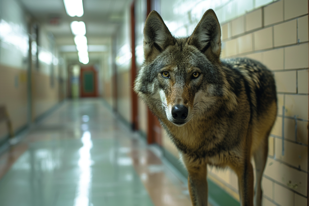 Un loup s'introduit dans une école primaire - Une enseignante est émue par ce qu'il transporte dans sa gueule