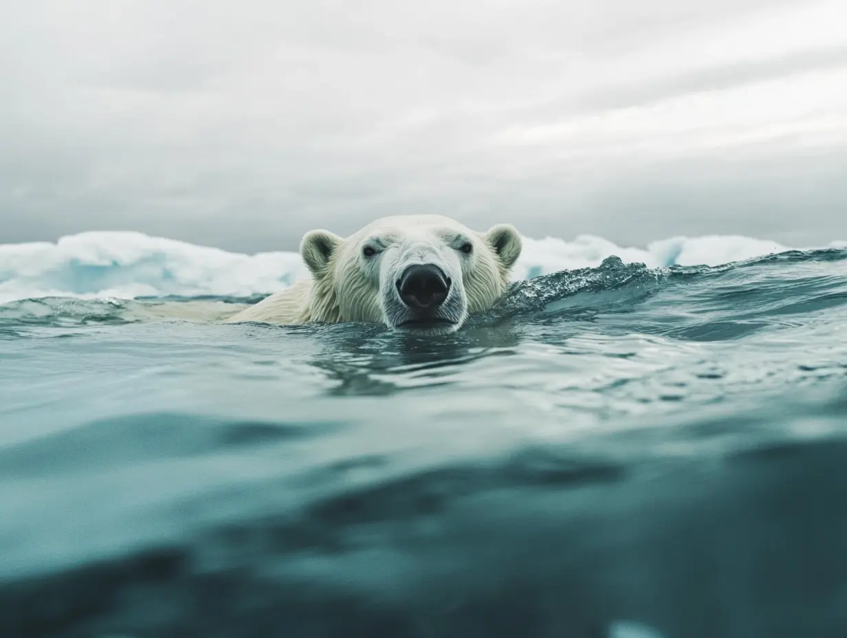 Un ours polaire tente d'attirer l'attention d'un navire de pêche. Lorsque l'équipage comprend pourquoi, il fait descendre un navire de sauvetage