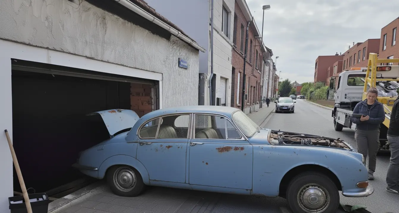 Un antiquaire découvre une Jaguar de 1964 sous le plancher du garage en débarrassant une maison à Kessel-Lo