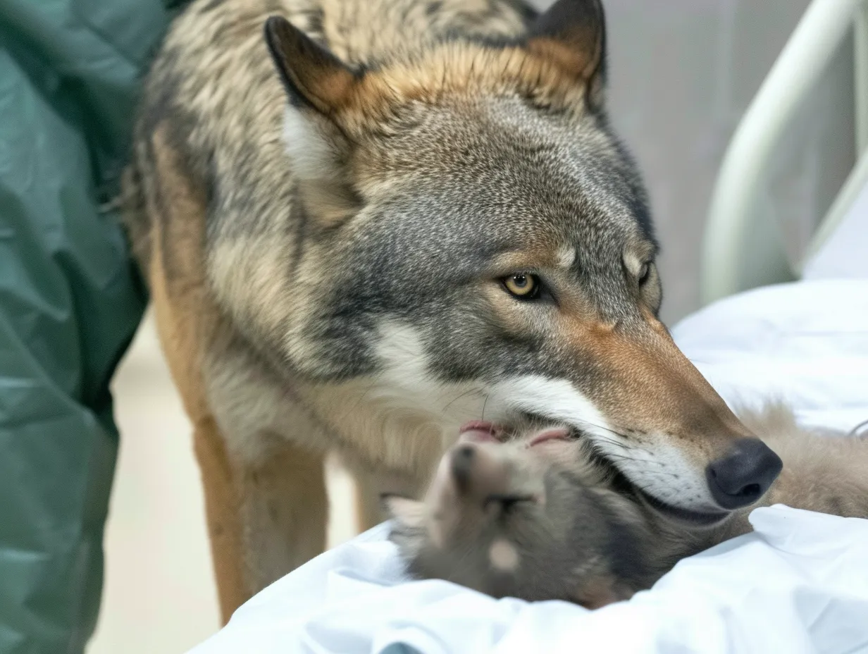 Wolf Breaks Into Hospital – Nurse Brought to Tears by What It Carries in Its Mouth
