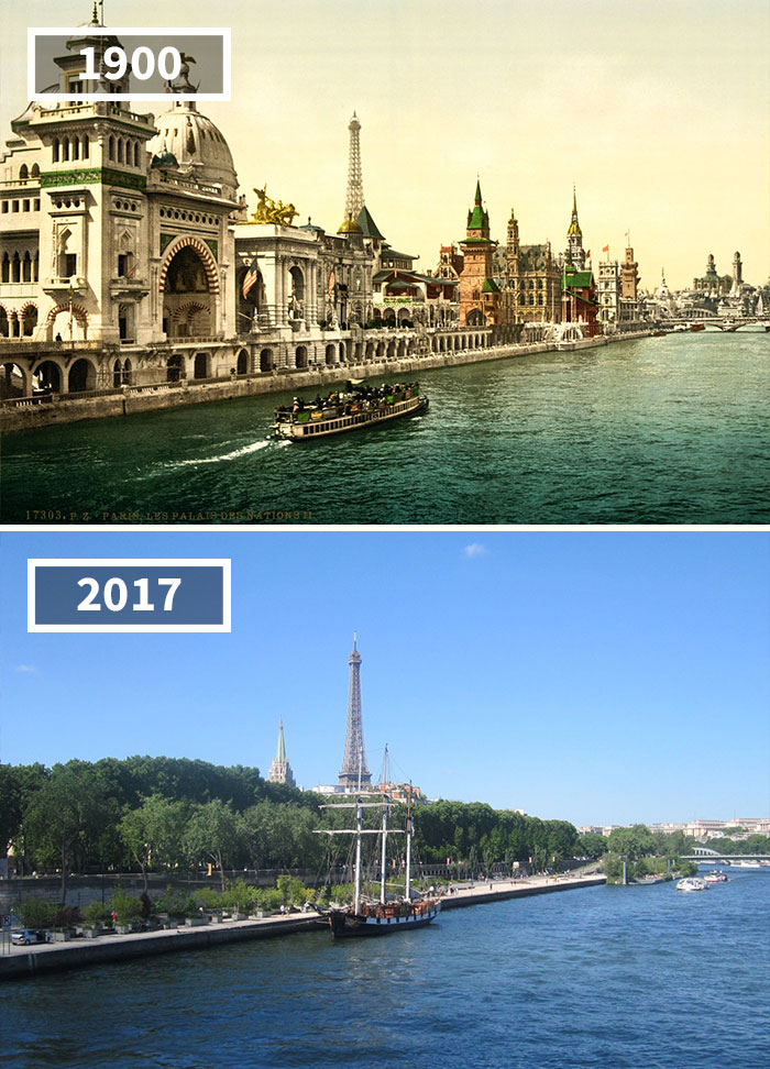 These photo's were taken 100 years apart and it's crazy how much the world has changed!