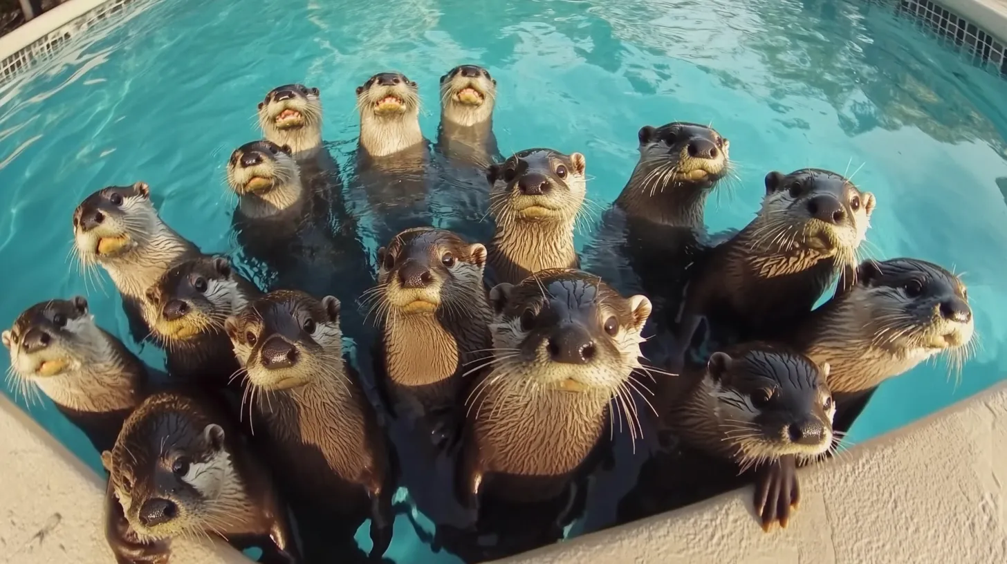 Gang of Otters Storms Backyard Pool – What They Leave Behind Leaves Family in Shock