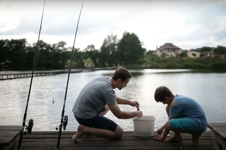 A boy fished an old bag out of the water, looked inside, and ended up calling the police