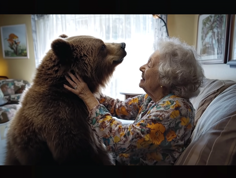 This Elderly Lady Lives Together With a Brown Bear