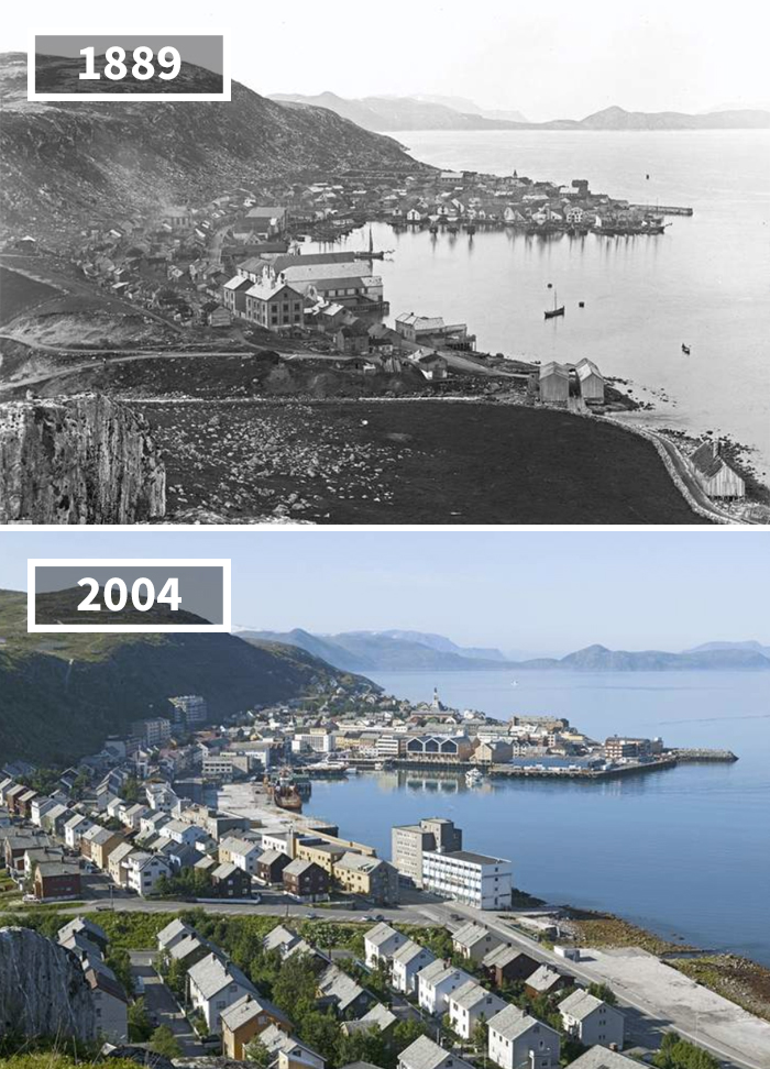 These photo's were taken 100 years apart and it's crazy how much the world has changed!