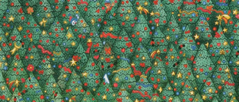 Pretty much impossible: can you spot the hidden bird in between the Christmas trees?
