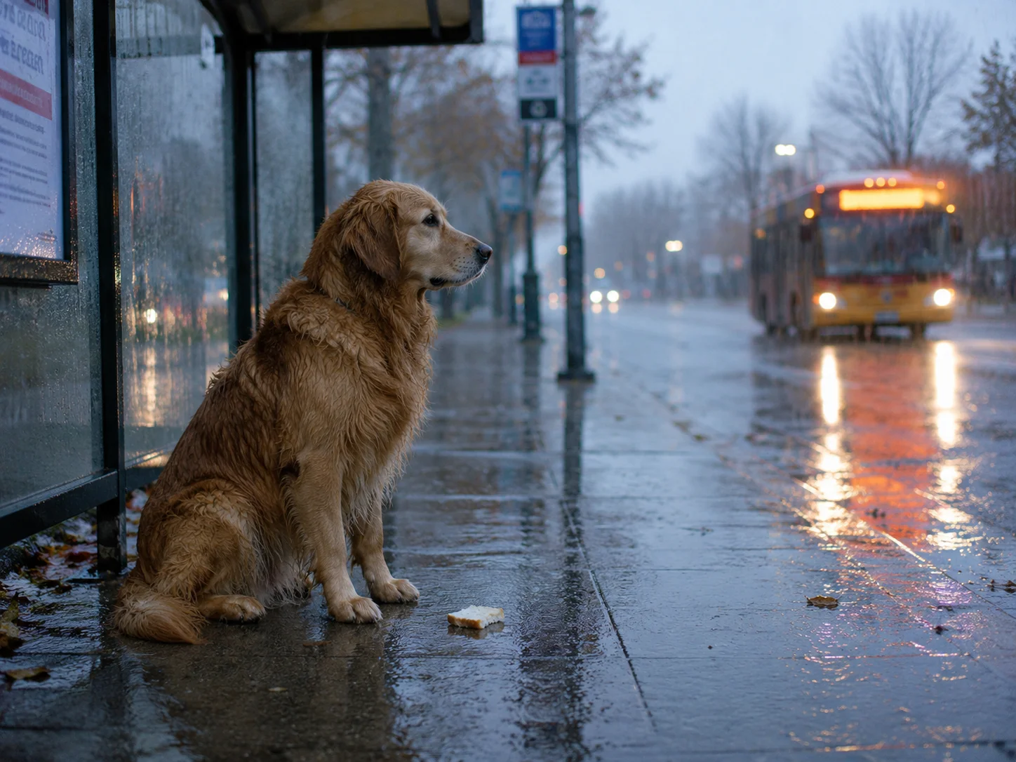 Dog Waits at the Bus Stop Every Day – Bus Driver Finally Learns the Touching Reason Why