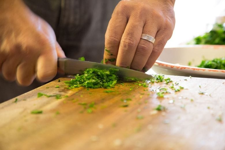 Always put this underneath your cutting board before your start cutting
