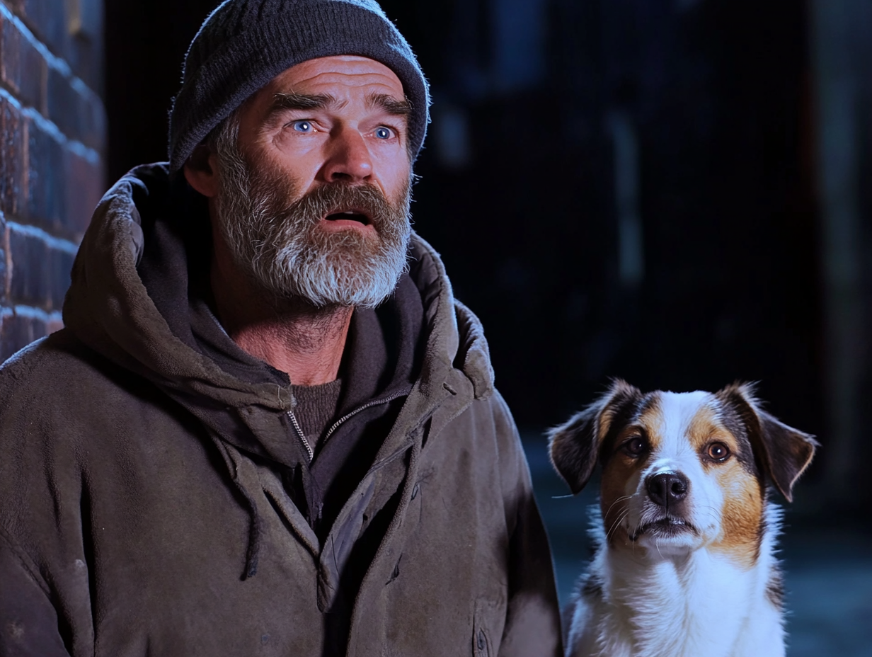 Homeless Man and His Dog Hear a Scream—What Happens Next Changes His Life Forever!