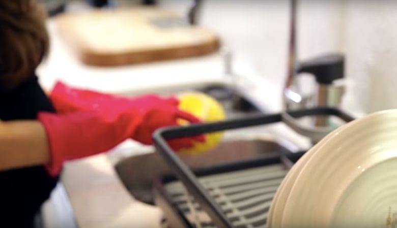 This is why you should always wear rubber gloves when you're doing the dishes