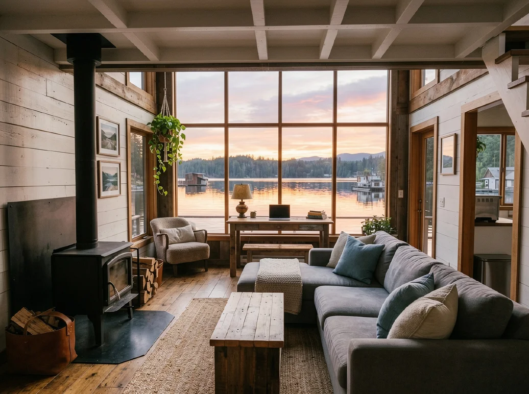 She Ditched the City for a $200k Houseboat, and Now Her Commute is a Kayak!