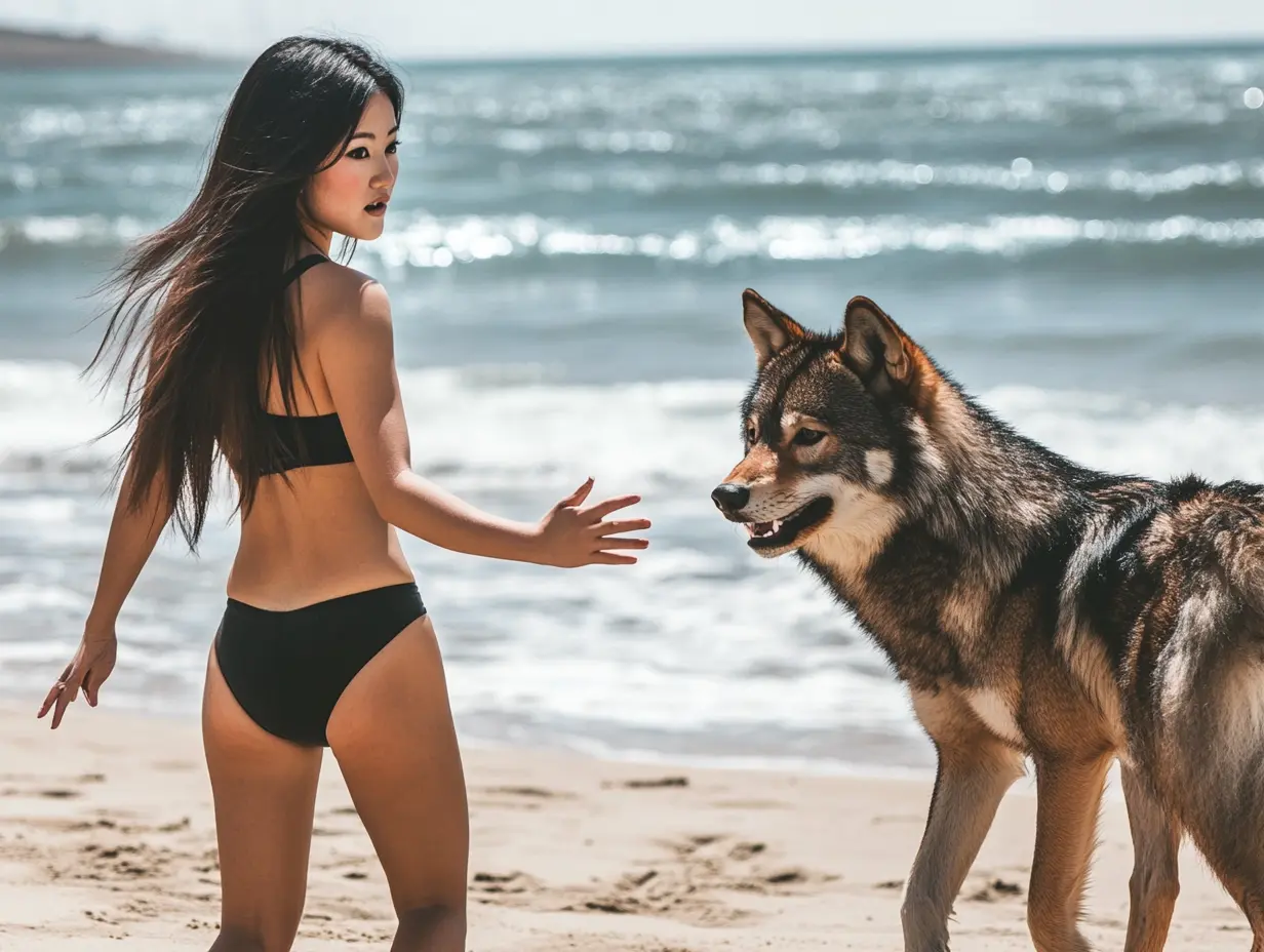 Woman Follows Wolf into the Sea After It Approaches Her on the Beach—What She Found Broke Her Heart