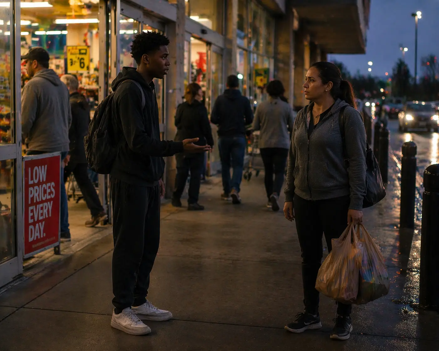Teen Offers To Carry Groceries For Food, But Once He Heads Inside His World Starts Spiraling