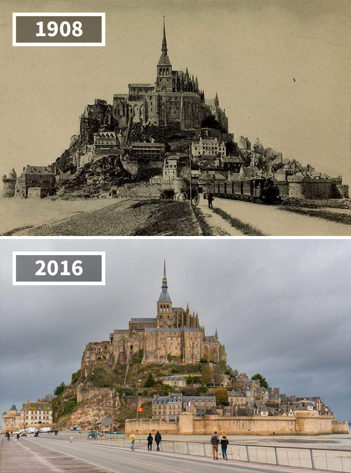 These photo's were taken 100 years apart and it's crazy how much the world has changed!