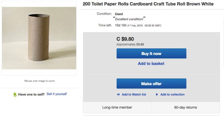 toilet paper rolls