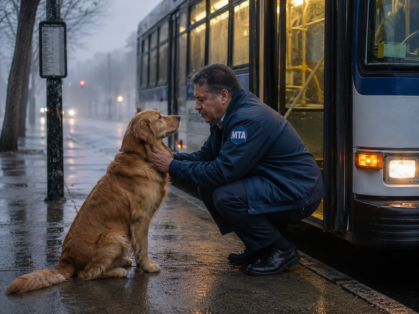 Dog Waits at the Bus Stop Every Day – Bus Driver Finally Learns the Touching Reason Why