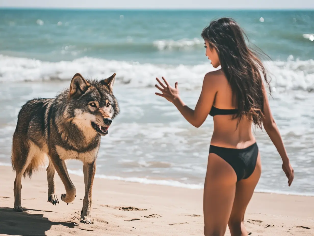 Woman Follows Wolf into the Sea After It Approaches Her on the Beach—What She Found Broke Her Heart