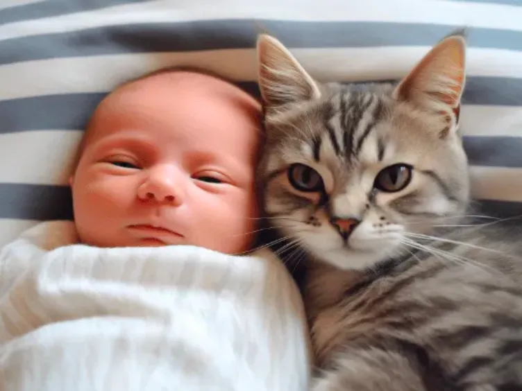 Cat Guarding Baby Every Night - When Parents Sees It, They Bursts Into Tears