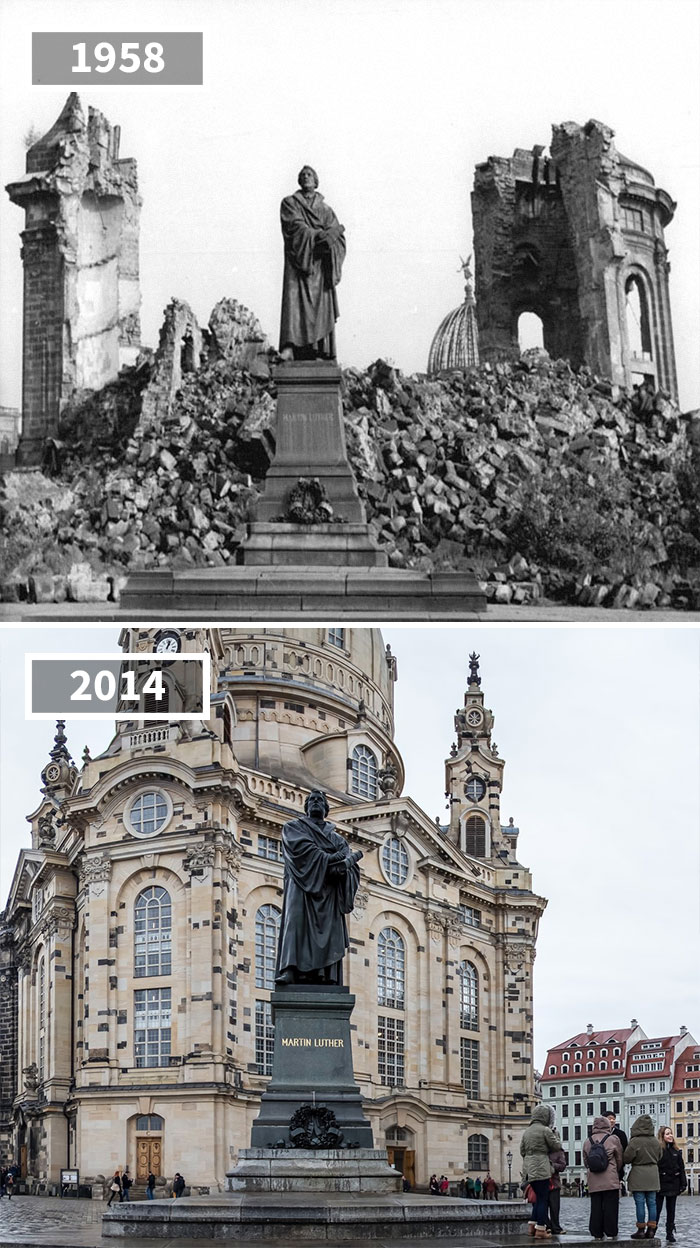 These photo's were taken 100 years apart and it's crazy how much the world has changed!