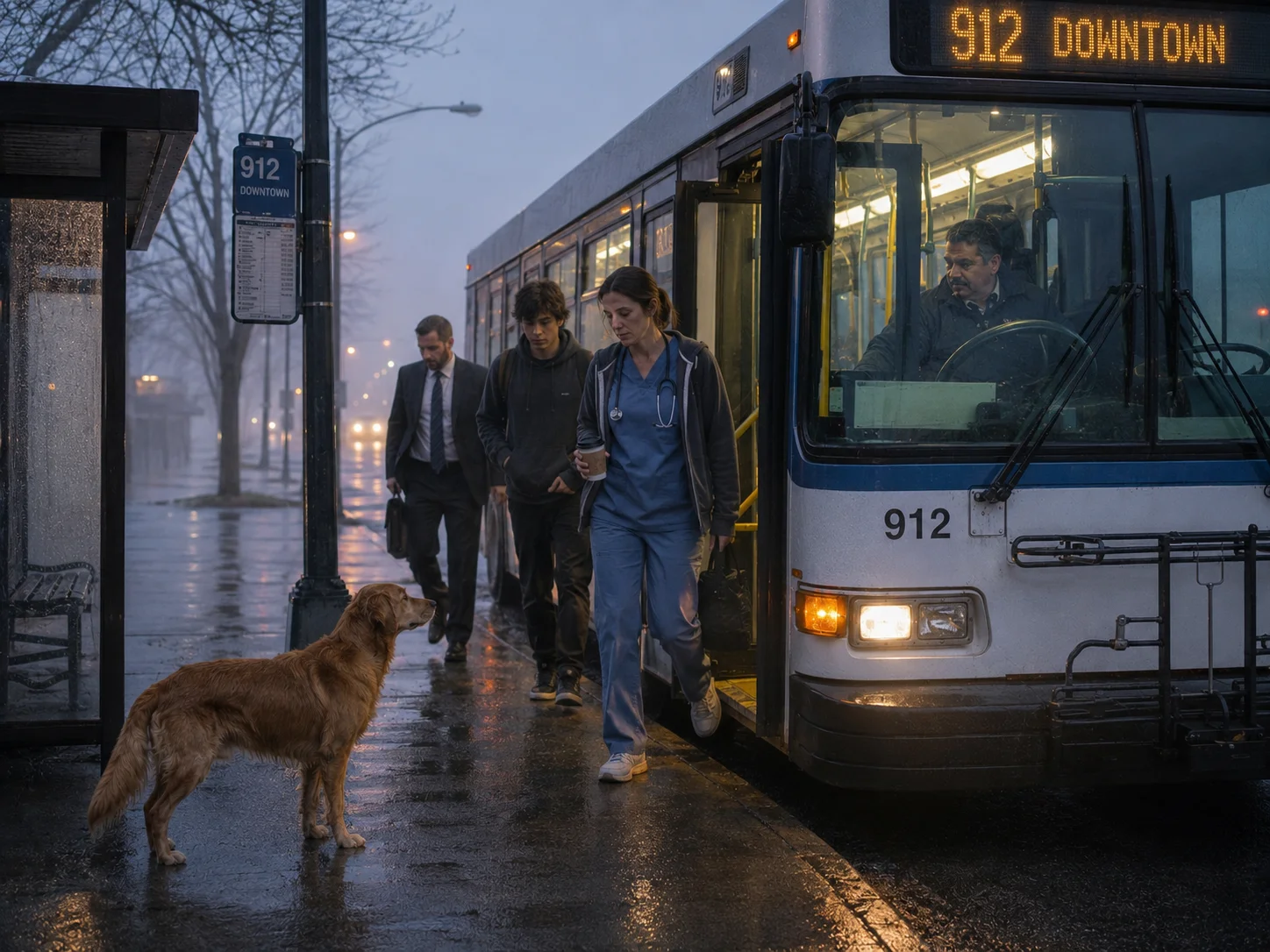Dog Waits at the Bus Stop Every Day – Bus Driver Finally Learns the Touching Reason Why