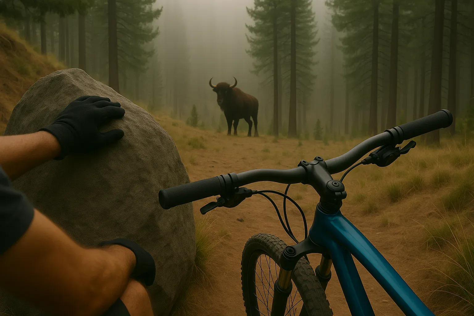 Helmet Cam Captures Biker’s Escape From “Charging Beast” in Mountains
