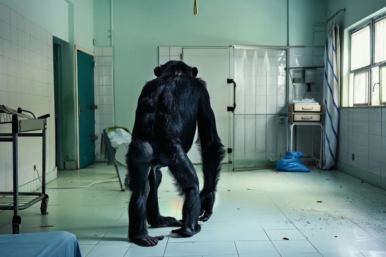 Chimp Breaks Into Hospital - Nurse Brought to Tears by What It Carries in Its Arms