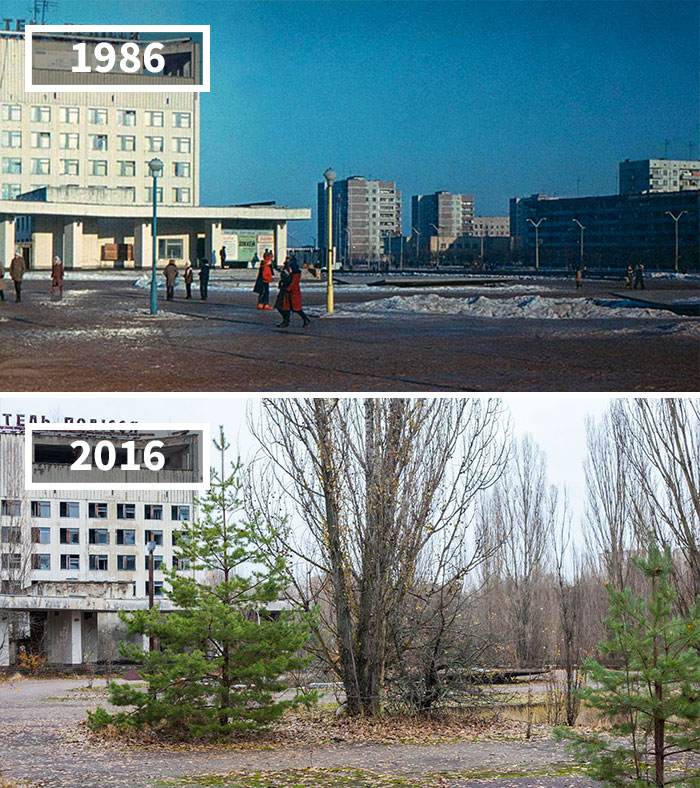 These photo's were taken 100 years apart and it's crazy how much the world has changed!