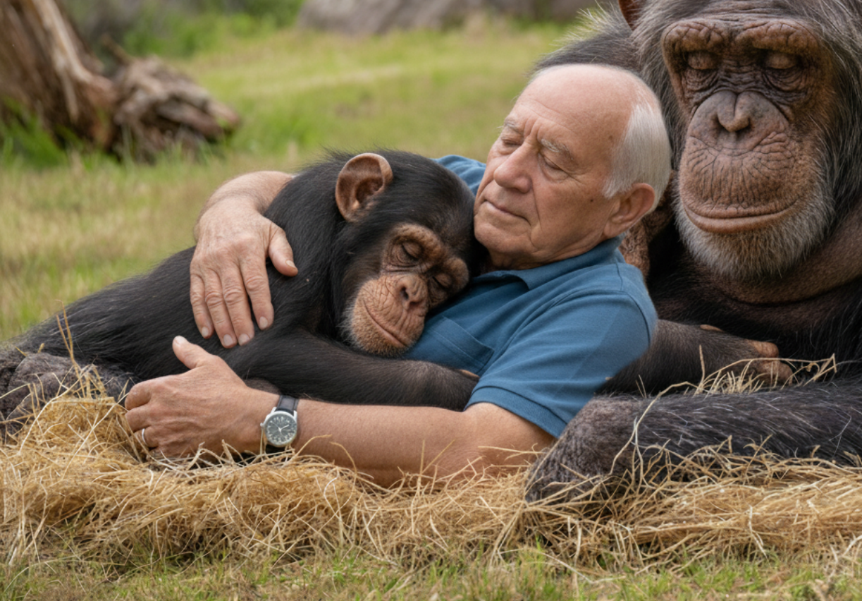 Grandpa Slips Into Chimp Enclosure – What Zookeepers Witness Next Is Astonishing!