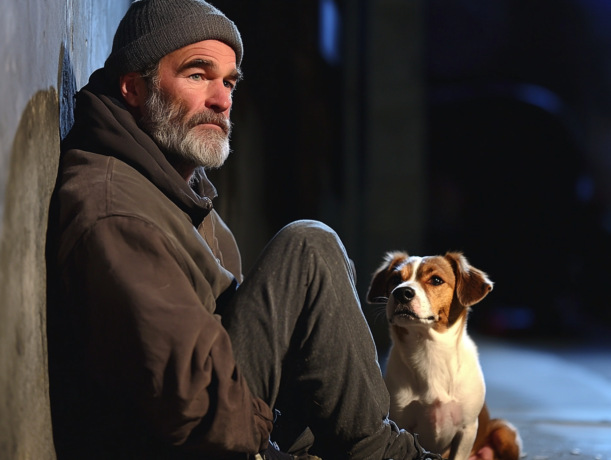 Homeless Man and His Dog Hear a Scream—What Happens Next Changes His Life Forever!