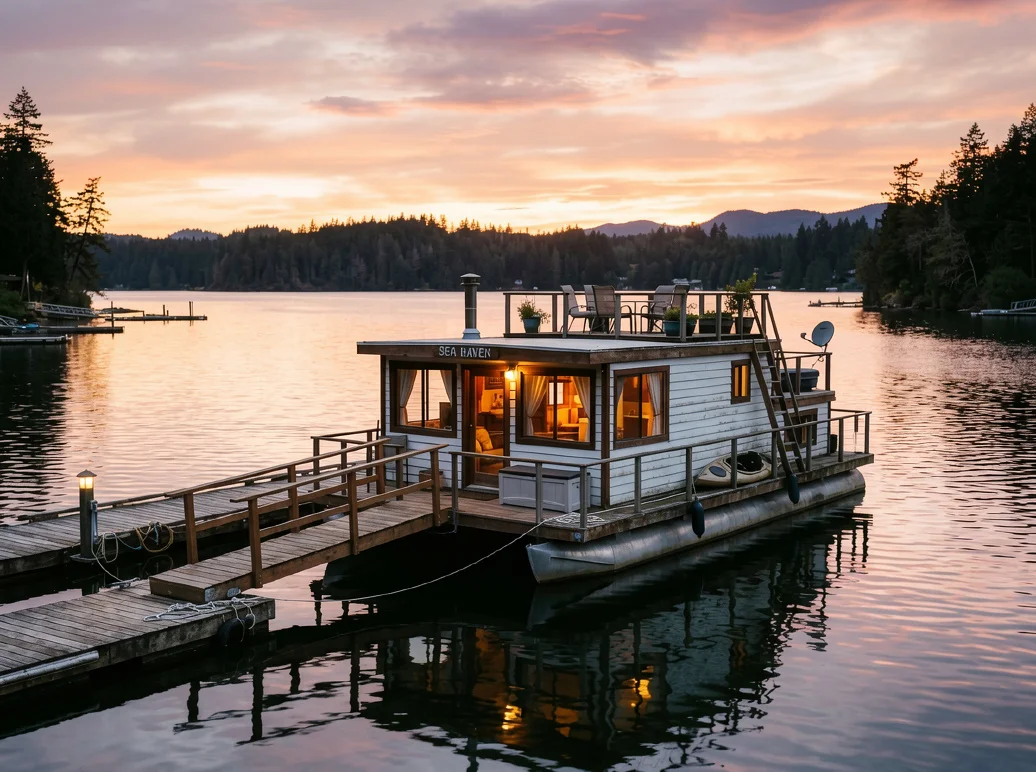 She Ditched the City for a $200k Houseboat, and Now Her Commute is a Kayak!