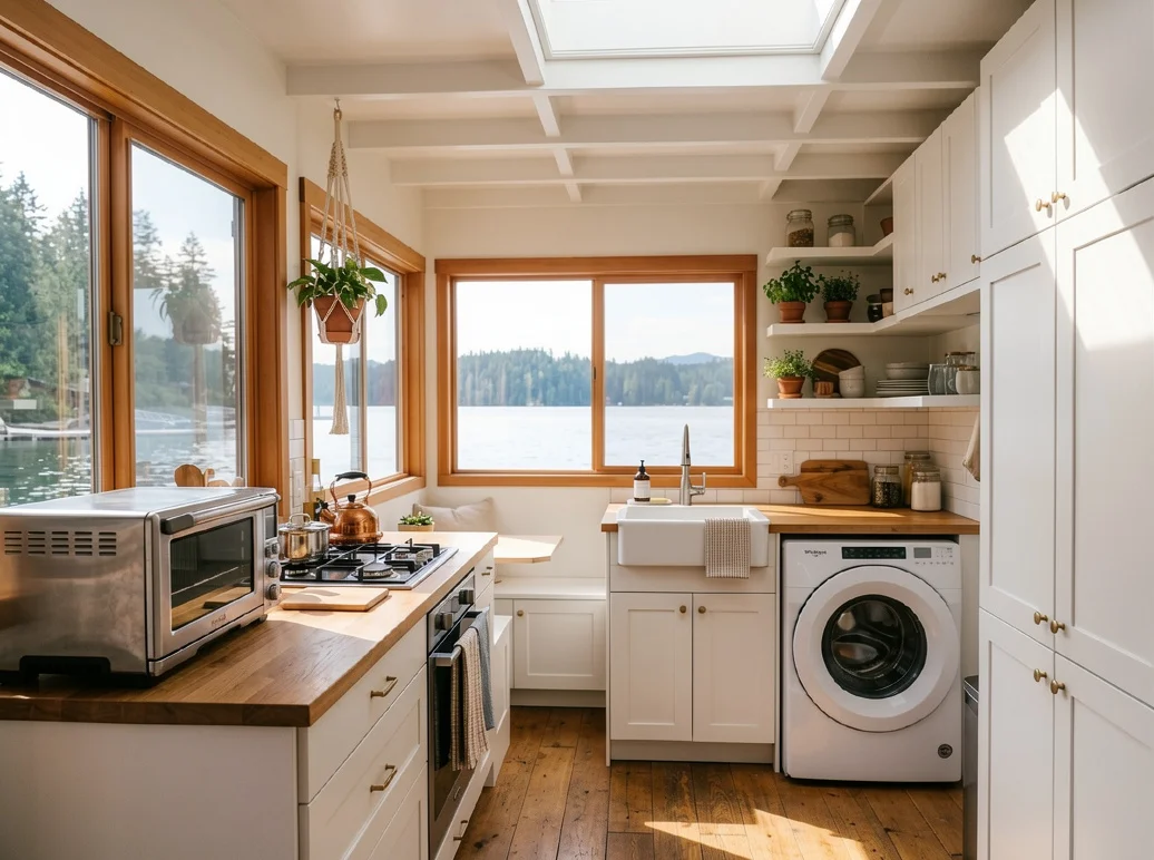 She Ditched the City for a $200k Houseboat, and Now Her Commute is a Kayak!