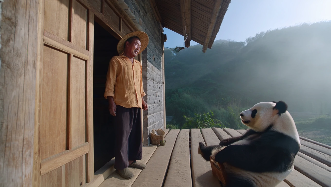 Panda Knocks on Farmer’s Door – He Follows It Into the Forest and Finds Something Unbelievable