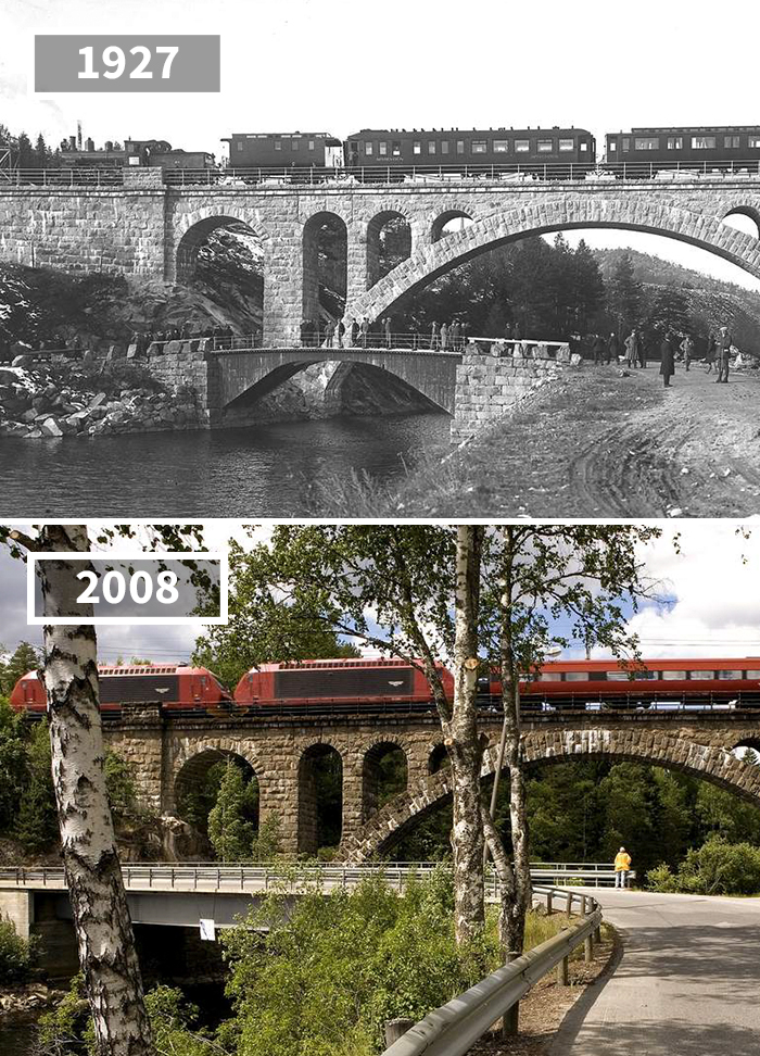 These photo's were taken 100 years apart and it's crazy how much the world has changed!