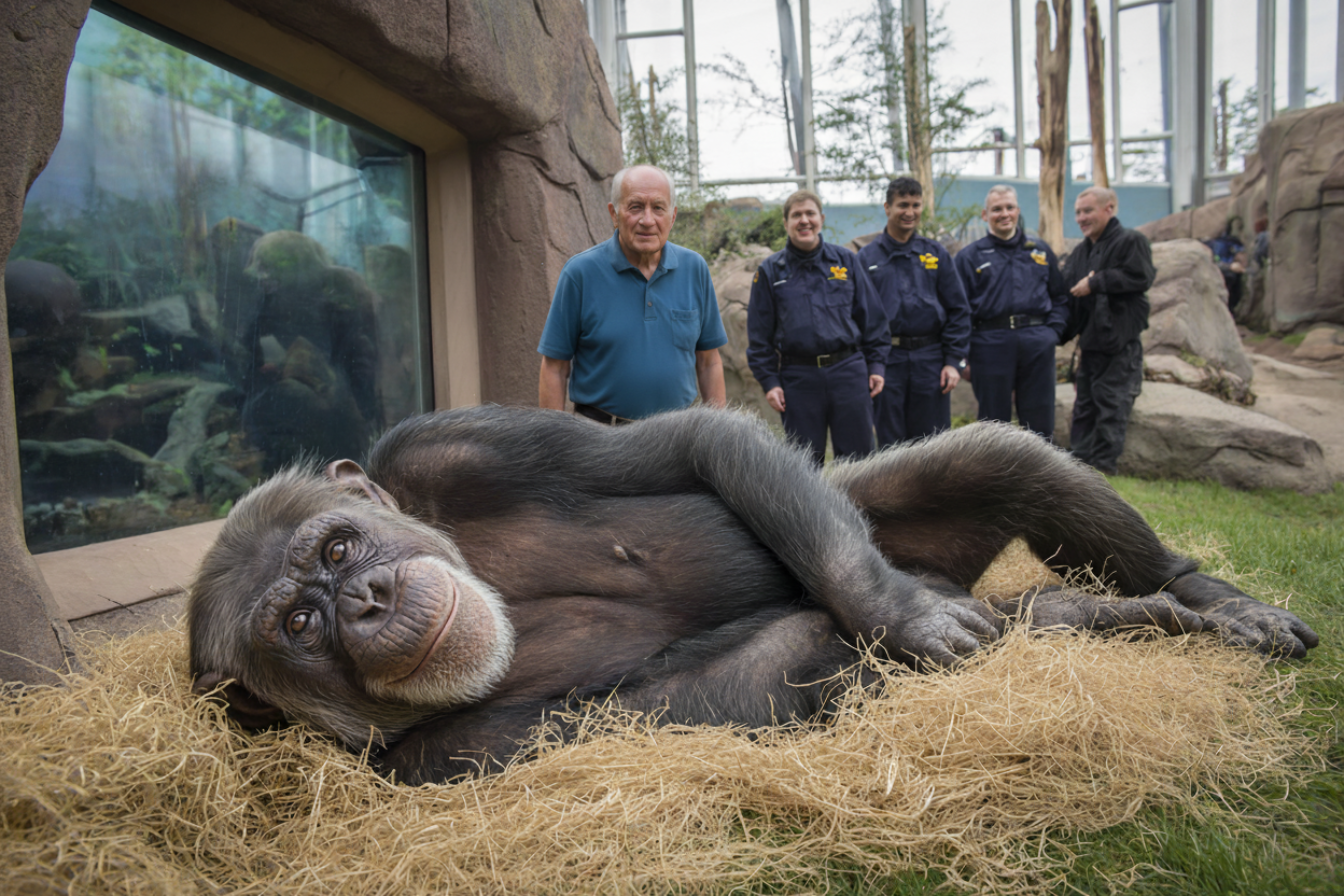 Grandpa Slips Into Chimp Enclosure – What Zookeepers Witness Next Is Astonishing!