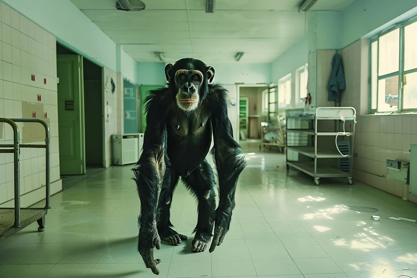 Chimp Breaks Into Hospital - Nurse Brought to Tears by What It Carries in Its Arms