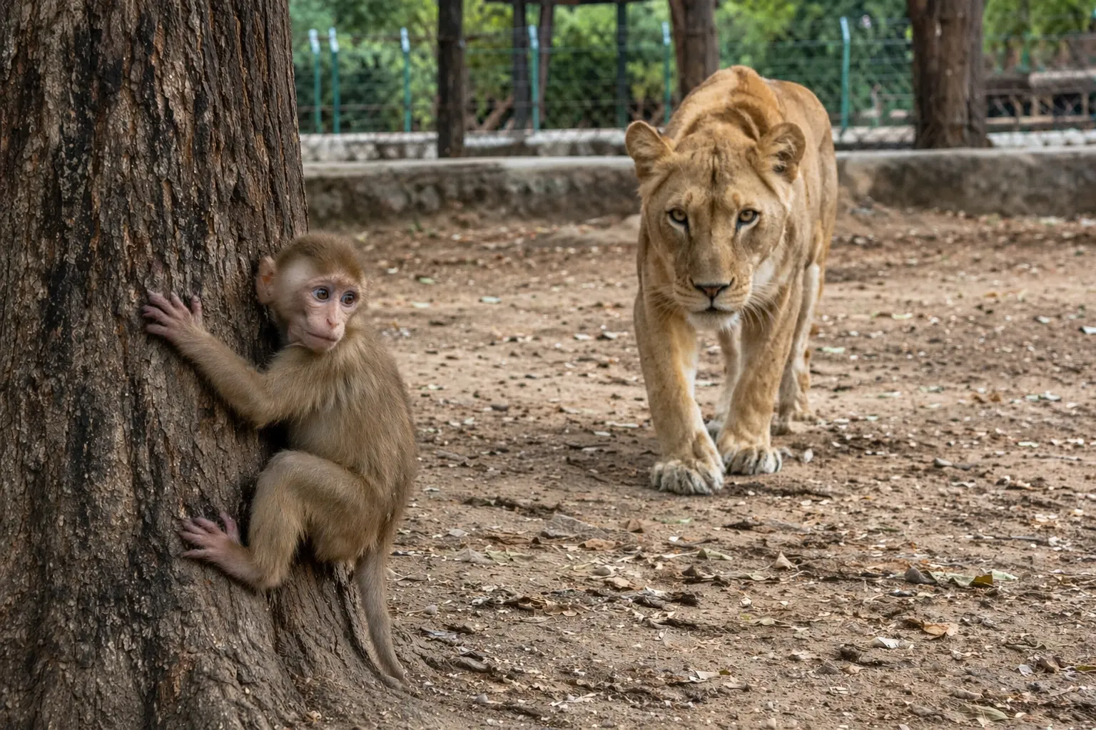 This Baby Monkey Fell Into a Lion Enclosure—What Happened Next Had Everyone Holding Their Breath