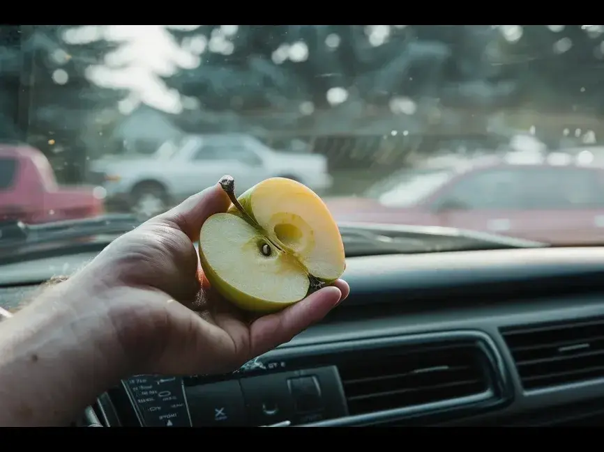 Rub your car windshield with an apple and watch what happens. Super practical!
