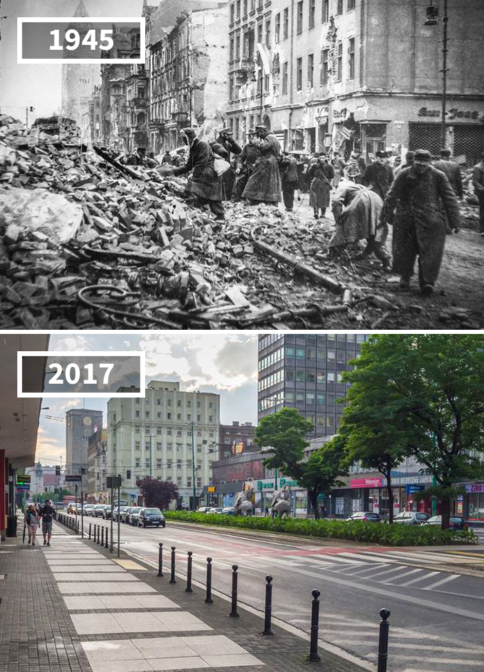 These photo's were taken 100 years apart and it's crazy how much the world has changed!