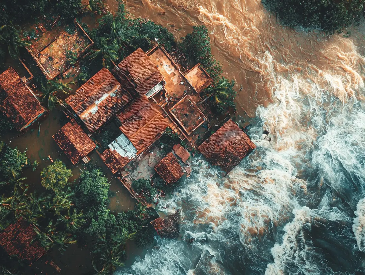 Floodwaters swallowed their home—but something terrifying floated in with it.