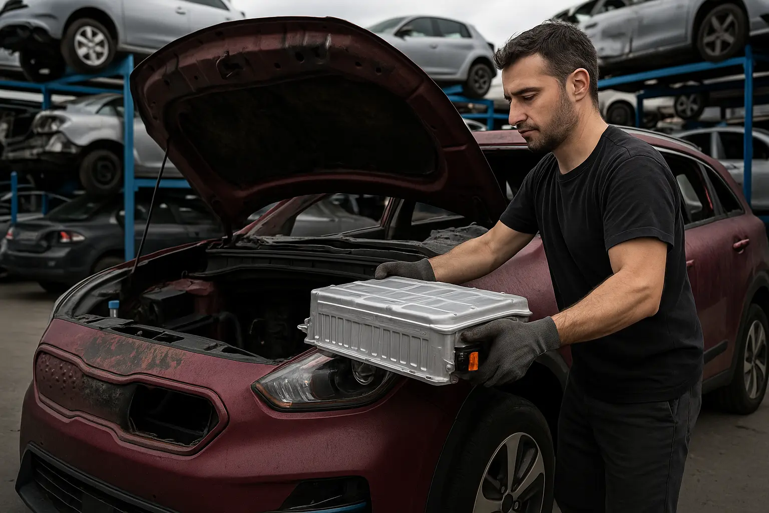 Burnt-Out Electric Car Ends Up in the Junkyard — But Workers Find Something Totally Unexpected