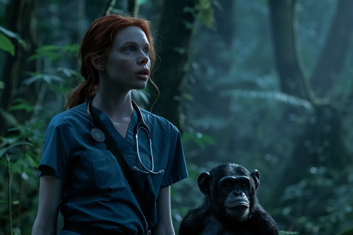 Chimp Breaks Into Hospital - Nurse Brought to Tears by What It Carries in Its Arms