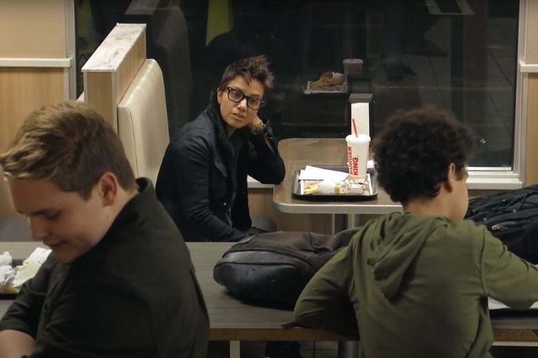 Teens Bullying Boy At Burger King, Don’t Notice Man On Bench