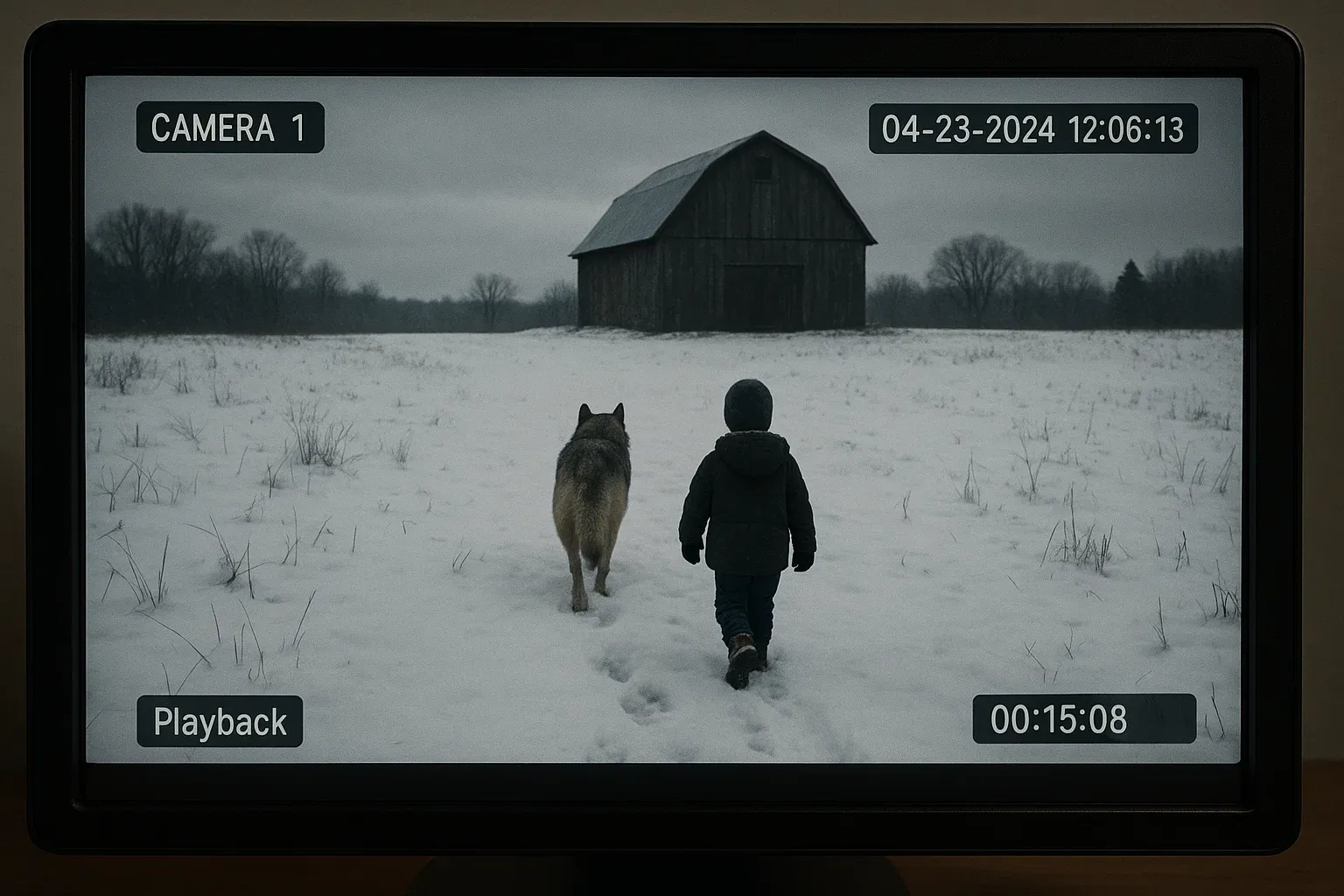 Old Farmer Spots Wolf on Security Cam – What Happens When He Opens the Barn Door Is Unbelievable