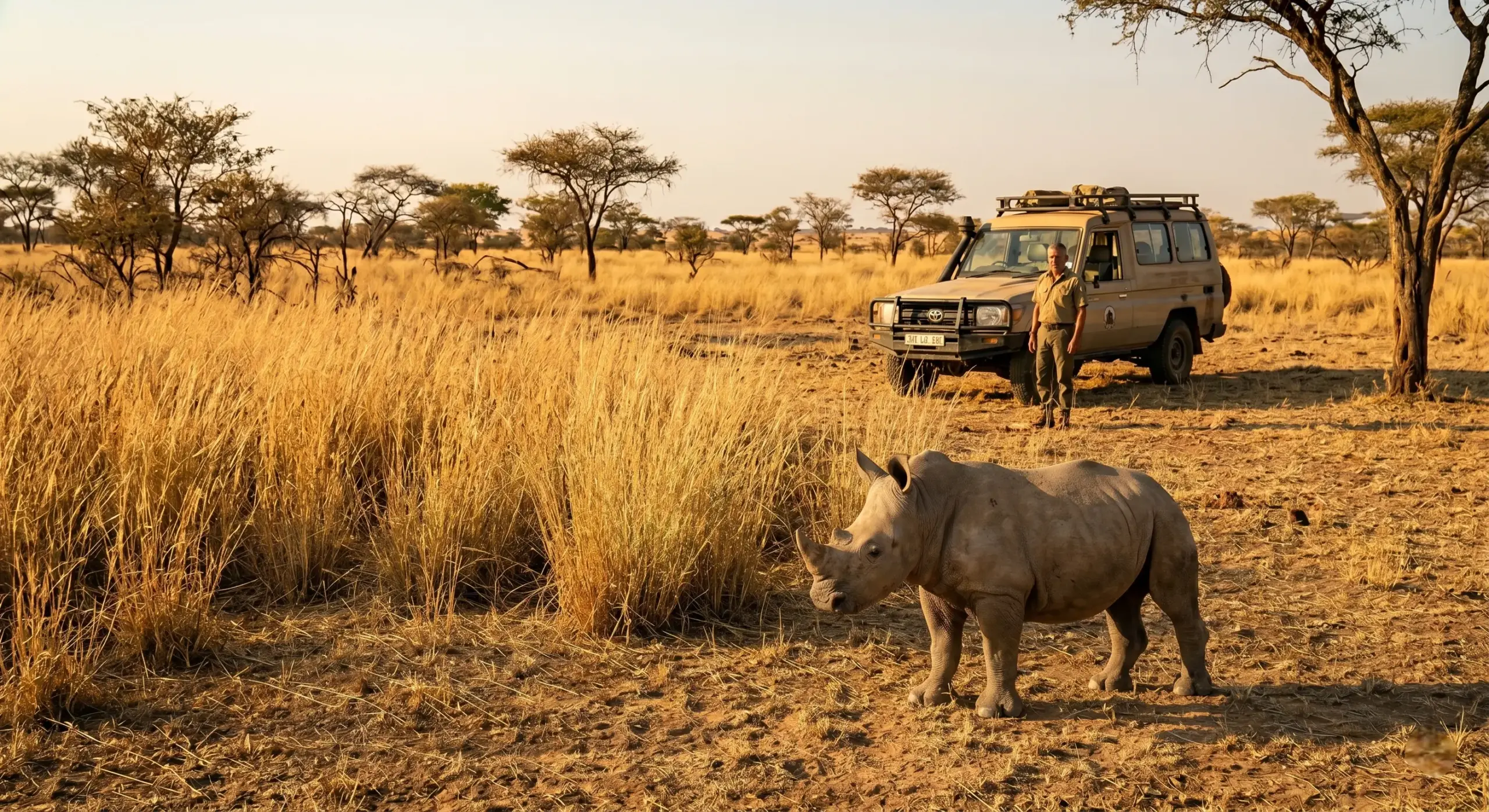 Man Rushes To Save Baby Rhino From Road—Seconds Later, His Heart Drops