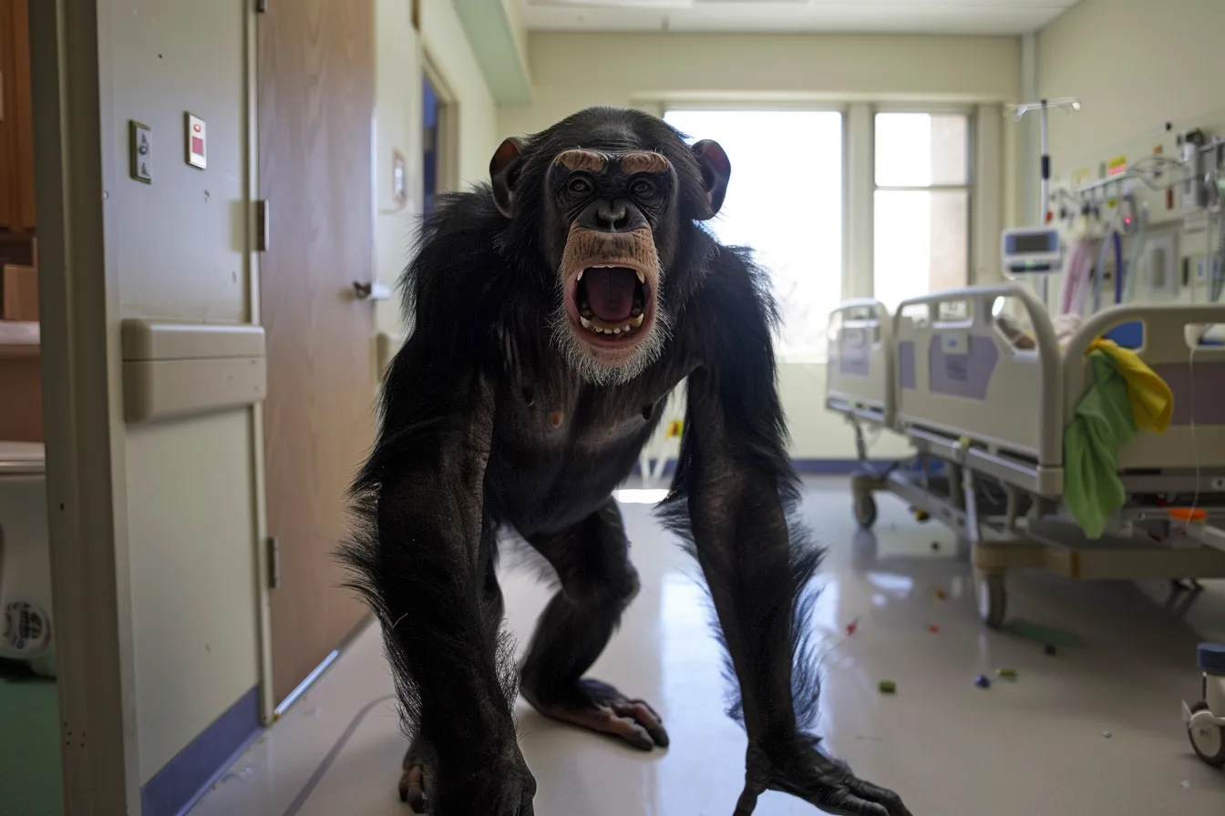 Chimp Breaks Into Hospital - Nurse Brought to Tears by What It Carries in Its Arms