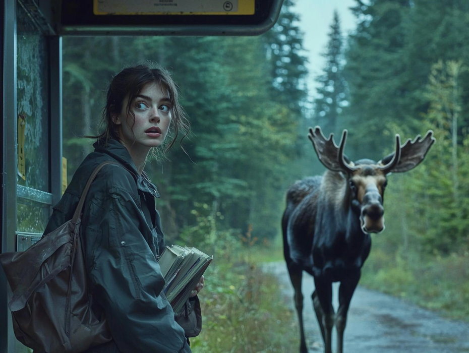 The Moose Approaches A Woman, and She Decides to Follow 