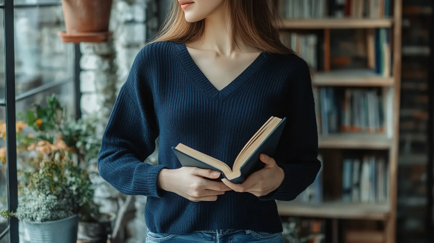 Knitted Ribbed V-Neck Sweater: The Perfect Casual Sweater for Women This Fall and Winter
